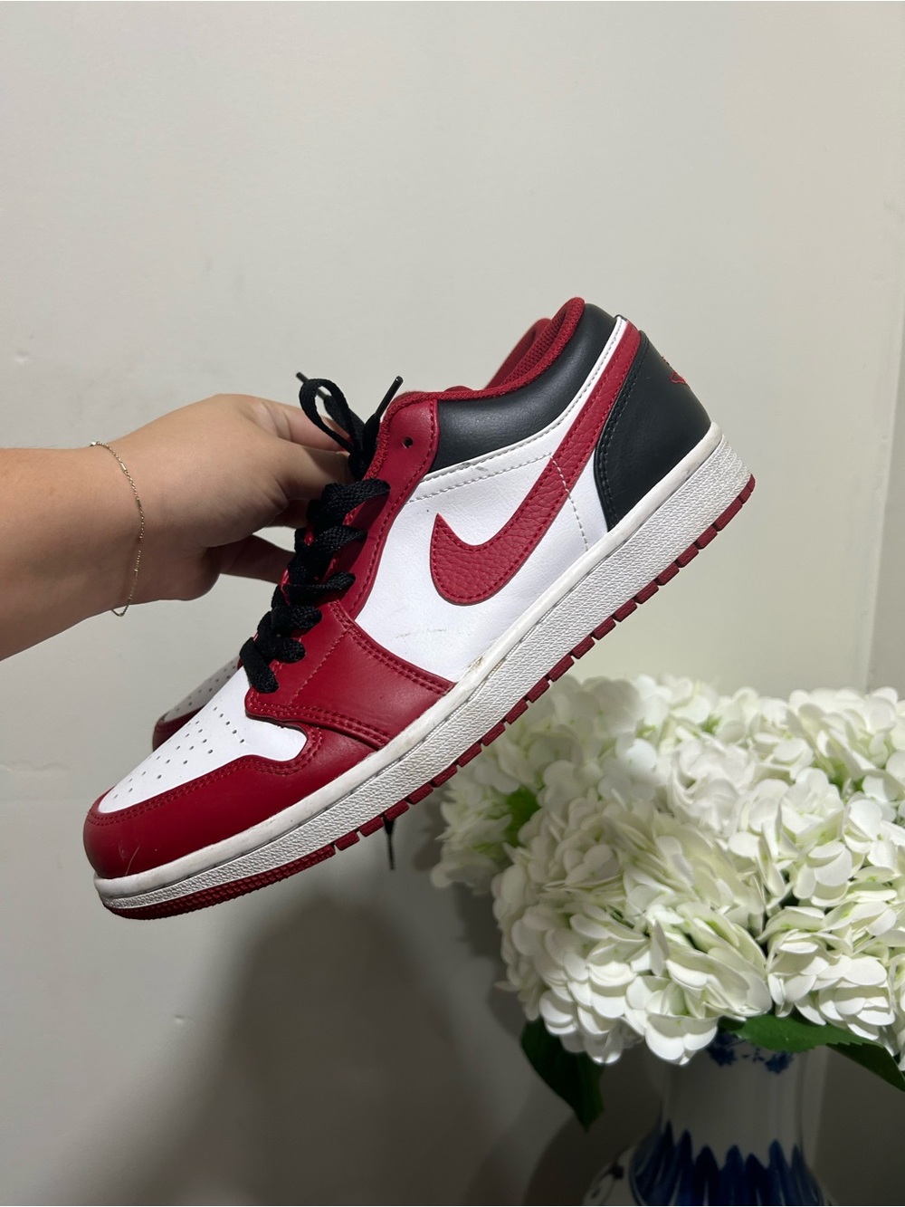 Nike Men's Low-Top Sneakers in Red, White & Black